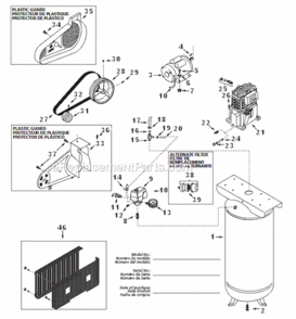 Page A Diagram and Parts List for VT627504AJ  Campbell Hausfeld Compressor